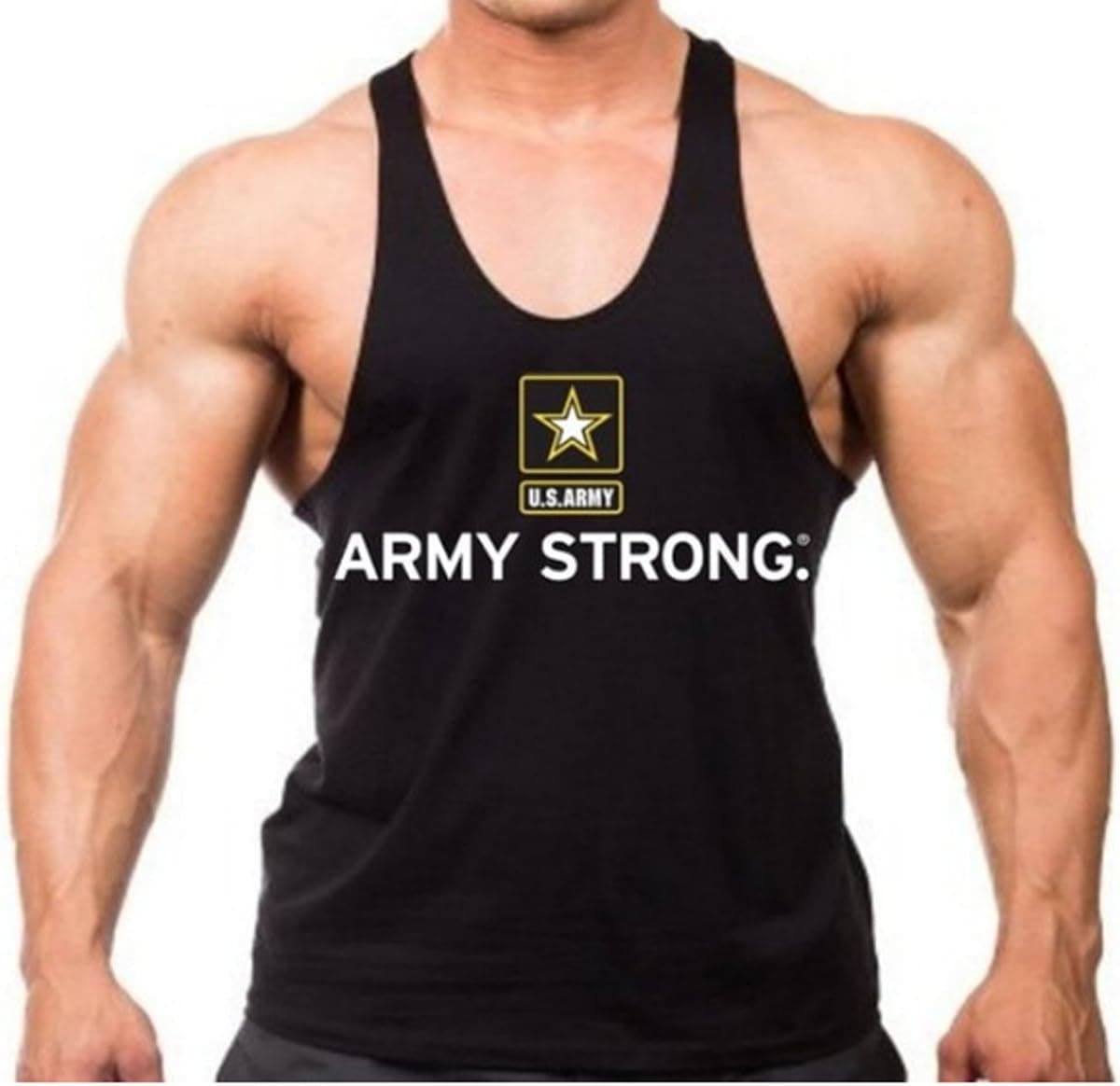 Interstate Apparel Inc Army Strong US Stringer Workout Tank Top Y Back XS-2XL