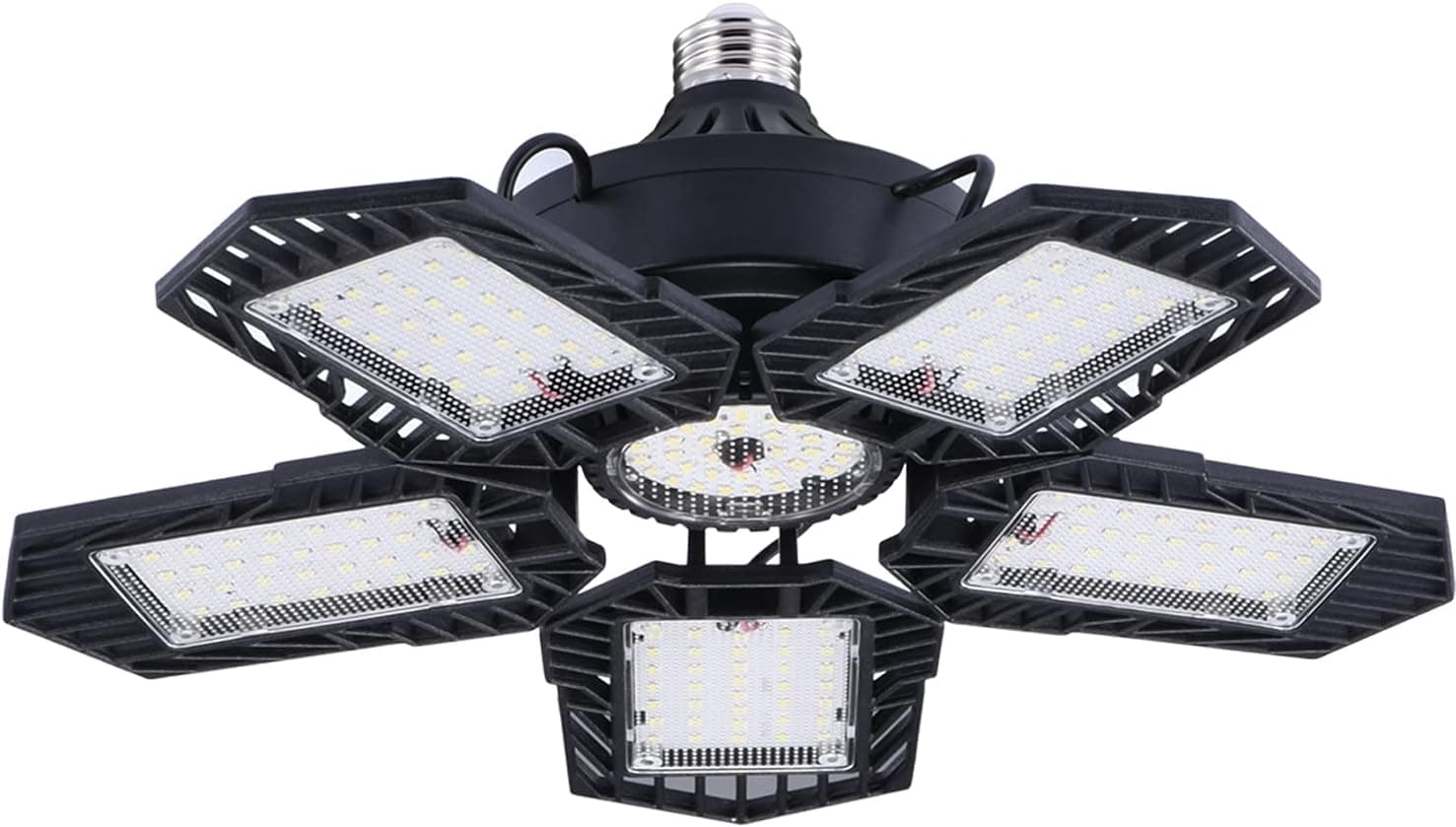 CKEGUO Garage Light Deformable Light Ceiling Lighting 5 Leaf Light high Bay Light Workshop Lighting Adjustable Panels LED Garage Lights Super Bright Security Shop Light,150 W