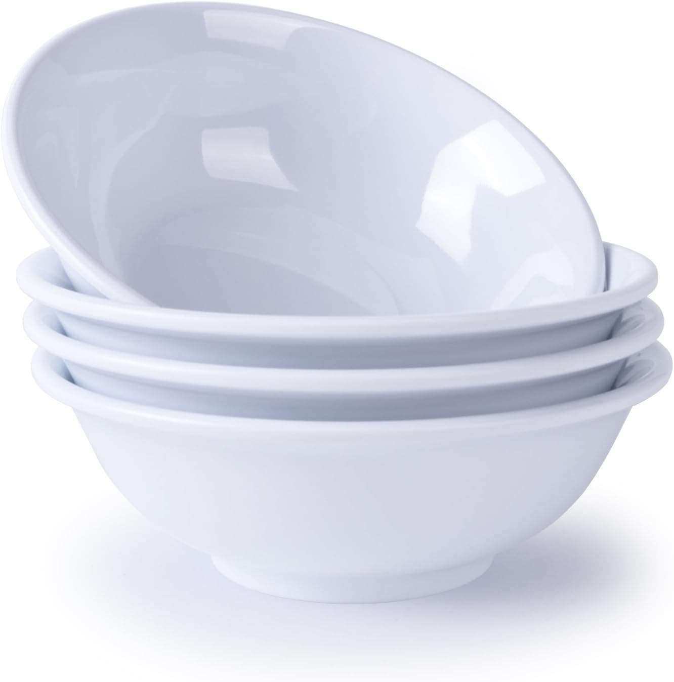 Melamine Cereal Bowls, Hware 4pcs White Dinnerware 7" Soup Bowls Set,17 Ounce, Dishwasher Safe