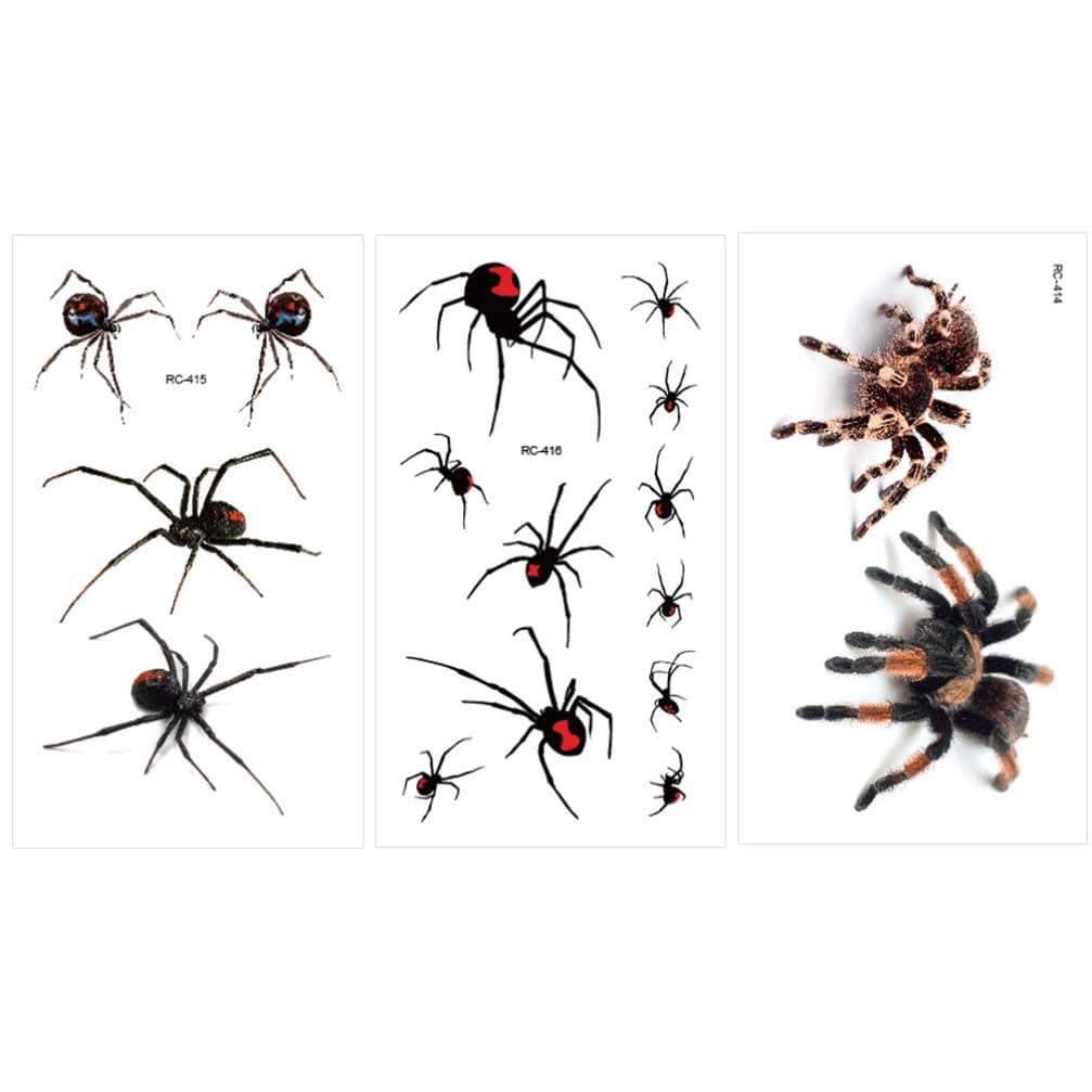 NUOBESTY 30pcs Halloween 3d Realistic Spider Stickers Halloween Masquerade and Party Favor Supplies (Black)