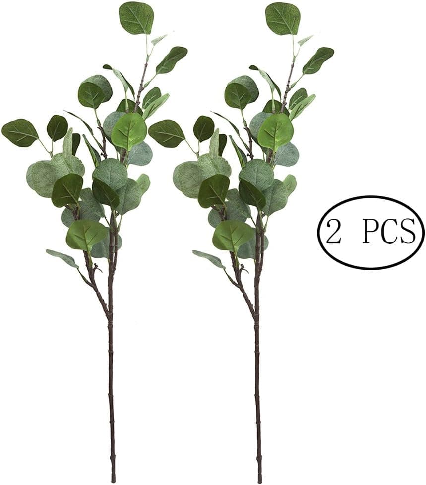 Bird Fiy 26" Artificial Eucalyptus Greenery Leaf Fake Eucalyptus Sprays Leave for Wedding Party Home Decor (2PCS)