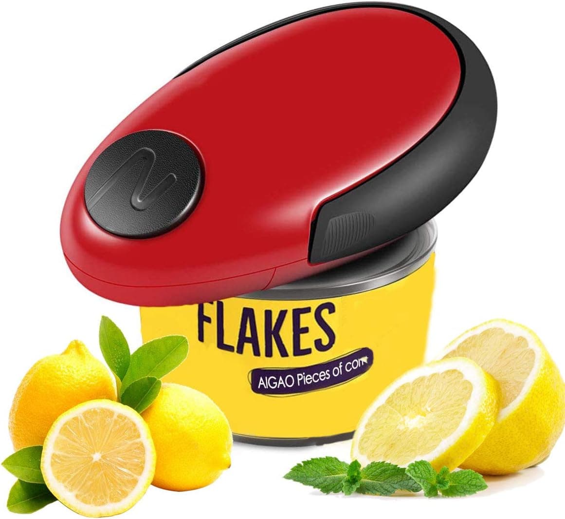 Electric Can Opener, Restaurant Can Opener, Automatic Can/Tin Opener, Touch and Go Professional Can Opener, Chef’s Best Choice (Red) M-1
