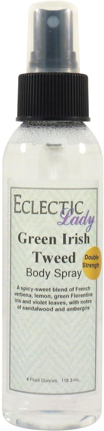 Eclectic Lady Green Irish Tweed Body Spray (Double Strength), 4 ounces