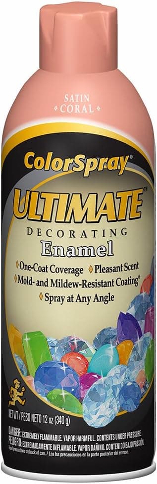 Champion 4109 Color Ultimate Decorating Spray Enamel, Satin Coral (Pack of 6)