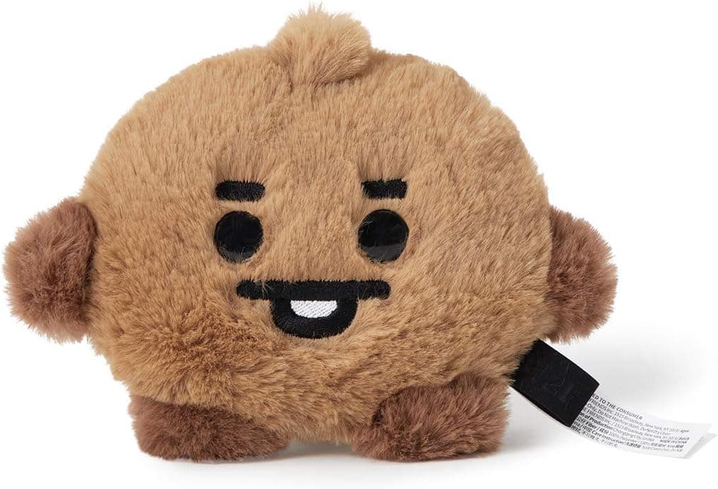BT21 Baby Series SHOOKY Character Cute Plush Stuffed Animal Toy Figure Doll, 7.9", Brown