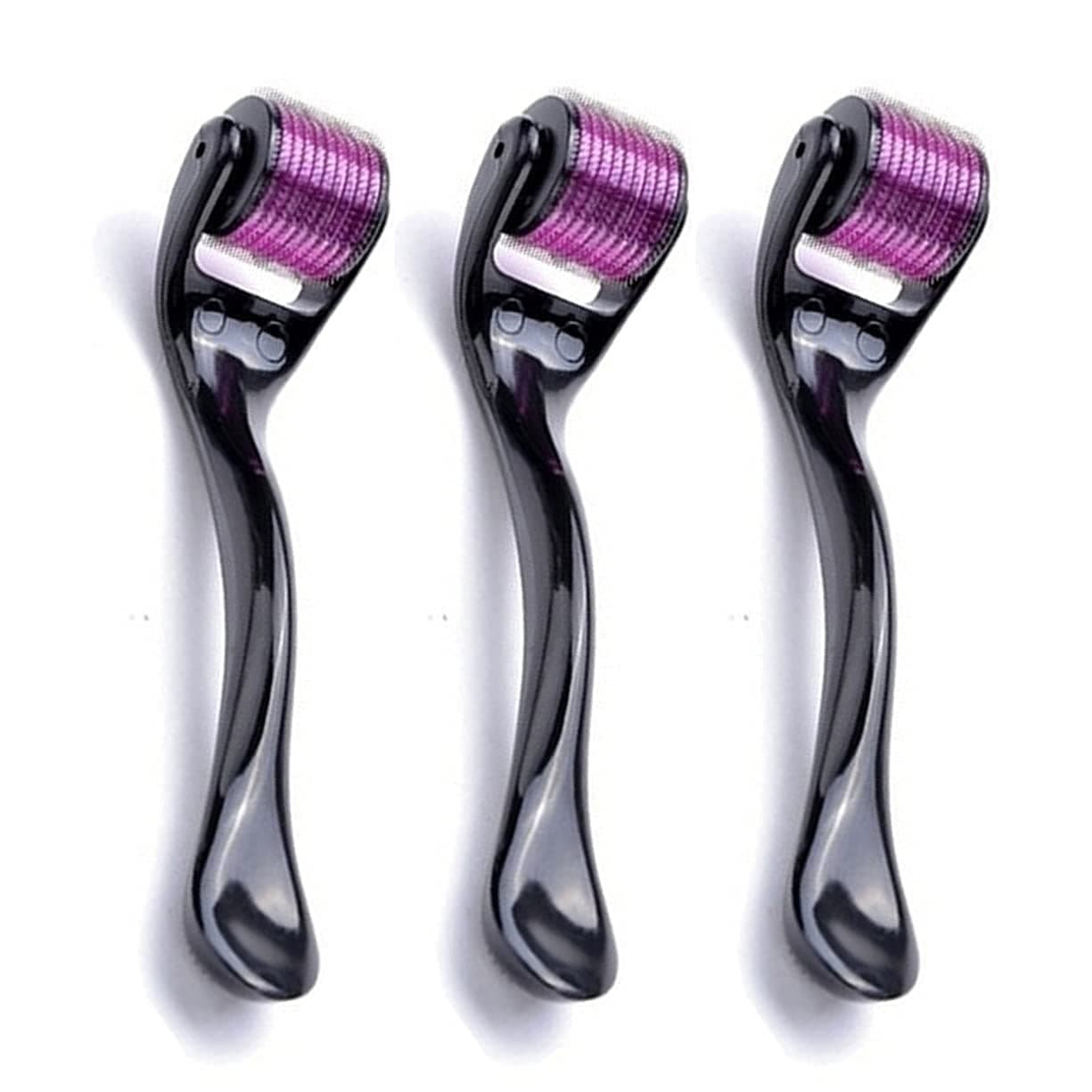 3 Packs Derma Microneedle Roller for Face Body - 540 Titanium Microneedle Roller for Home Use
