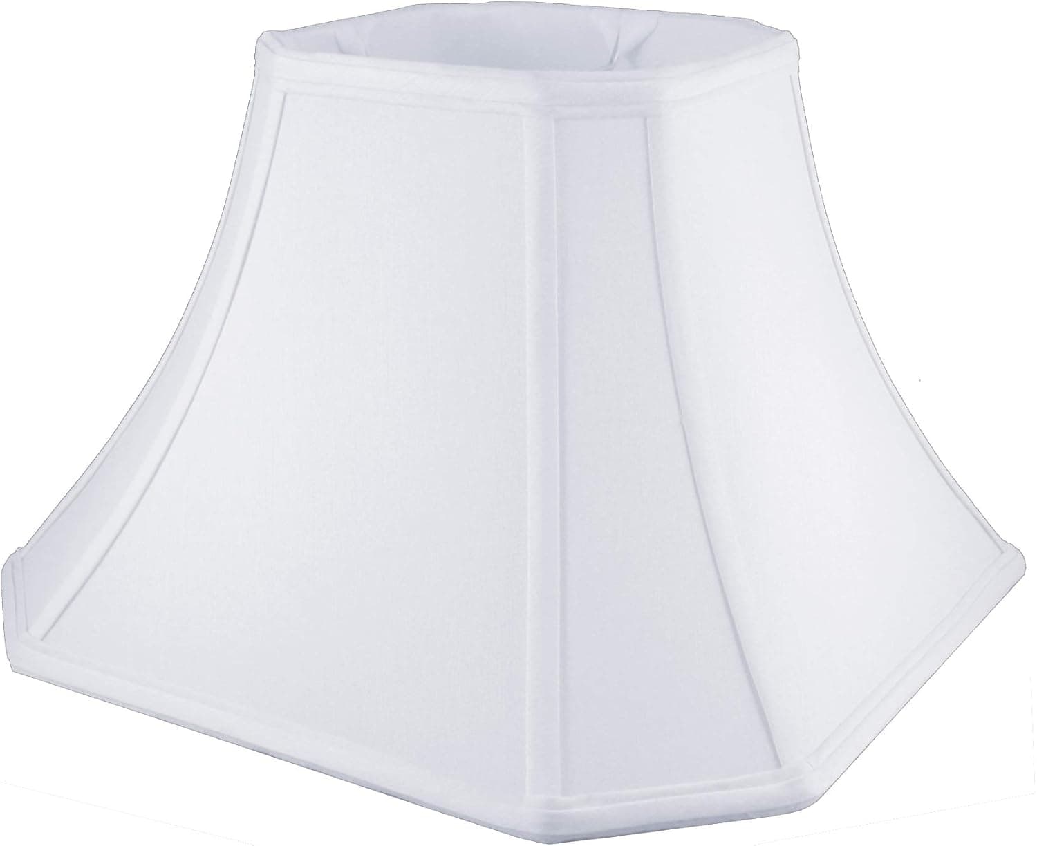 American Pride 5"x 8"x 6.5" Square Soft Shantung Tailored Lampshade, White