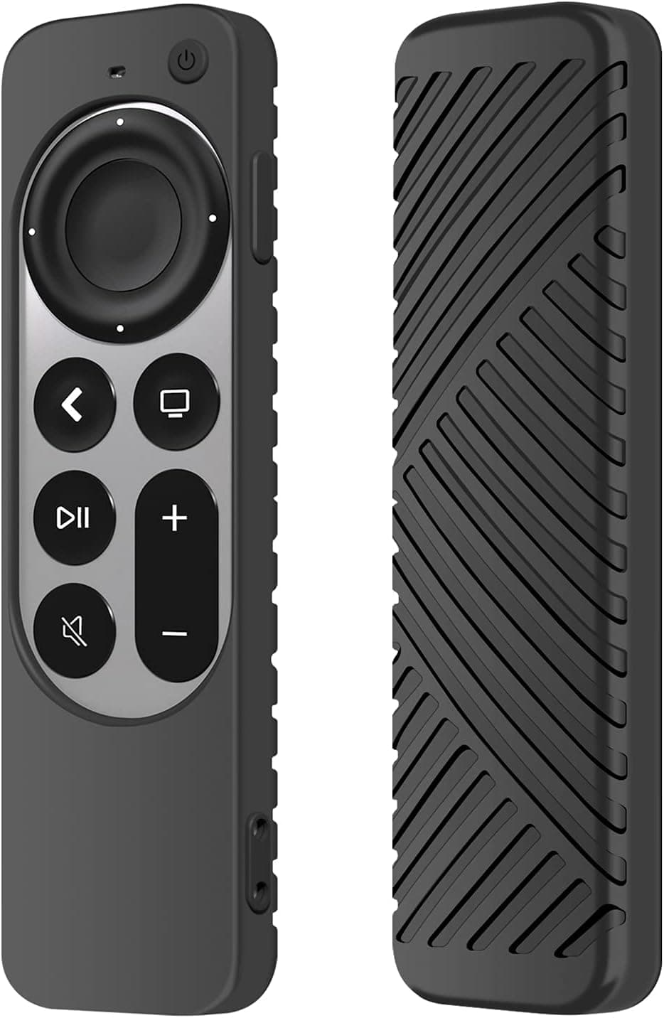 LYWHL for Apple TV 4K 2021 Remote Control Cover Case, Silicone Silky-Soft Anti-Slip Shockproof Full Body Protective Case for Apple TV 4K Siri Remote 2021 (Black)