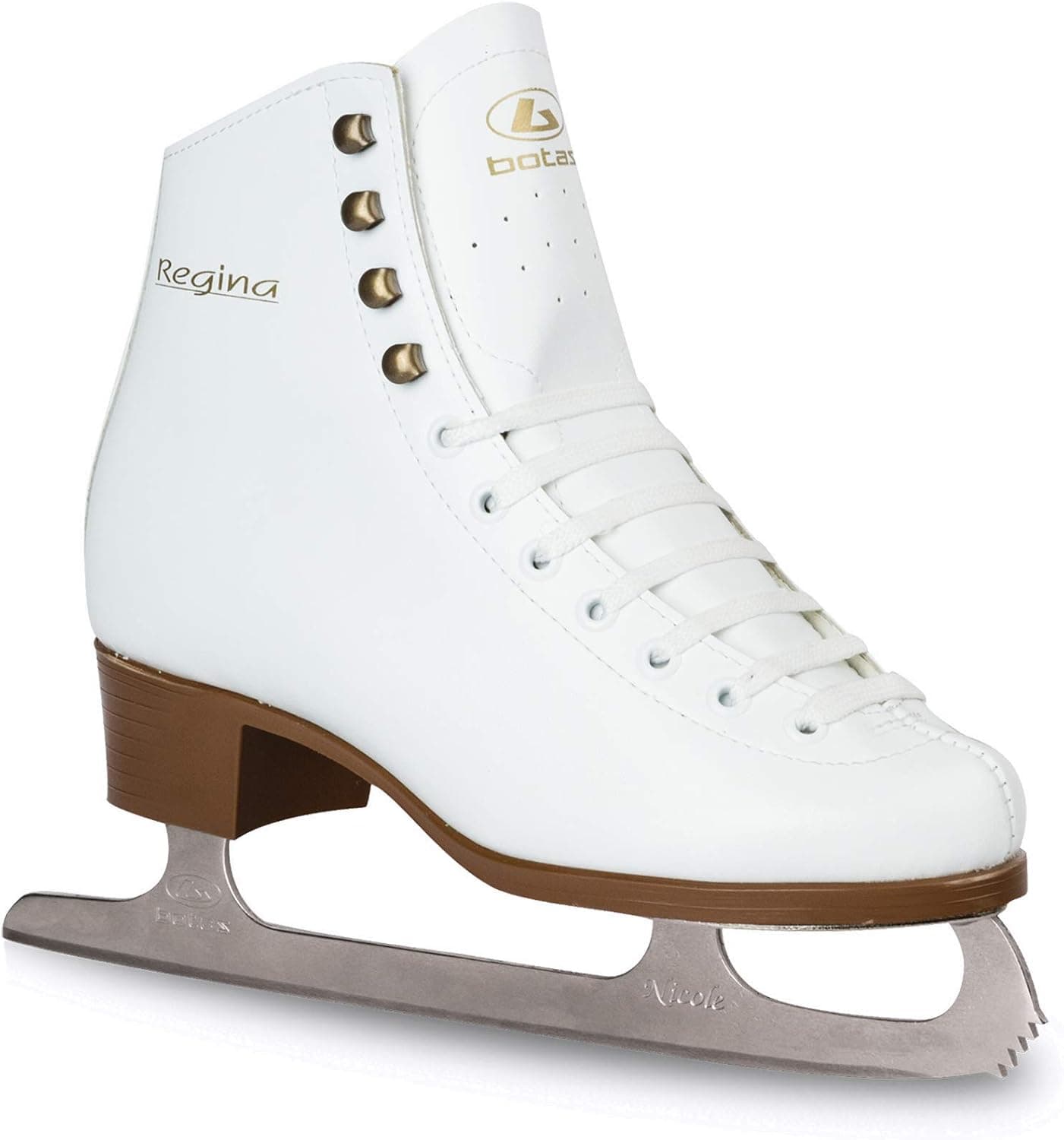 Botas - Model: Regina/Made in Europe (Czech Republic) / Figure Ice Skates for Women, Girls, Kids/Nicole Blades/White Color