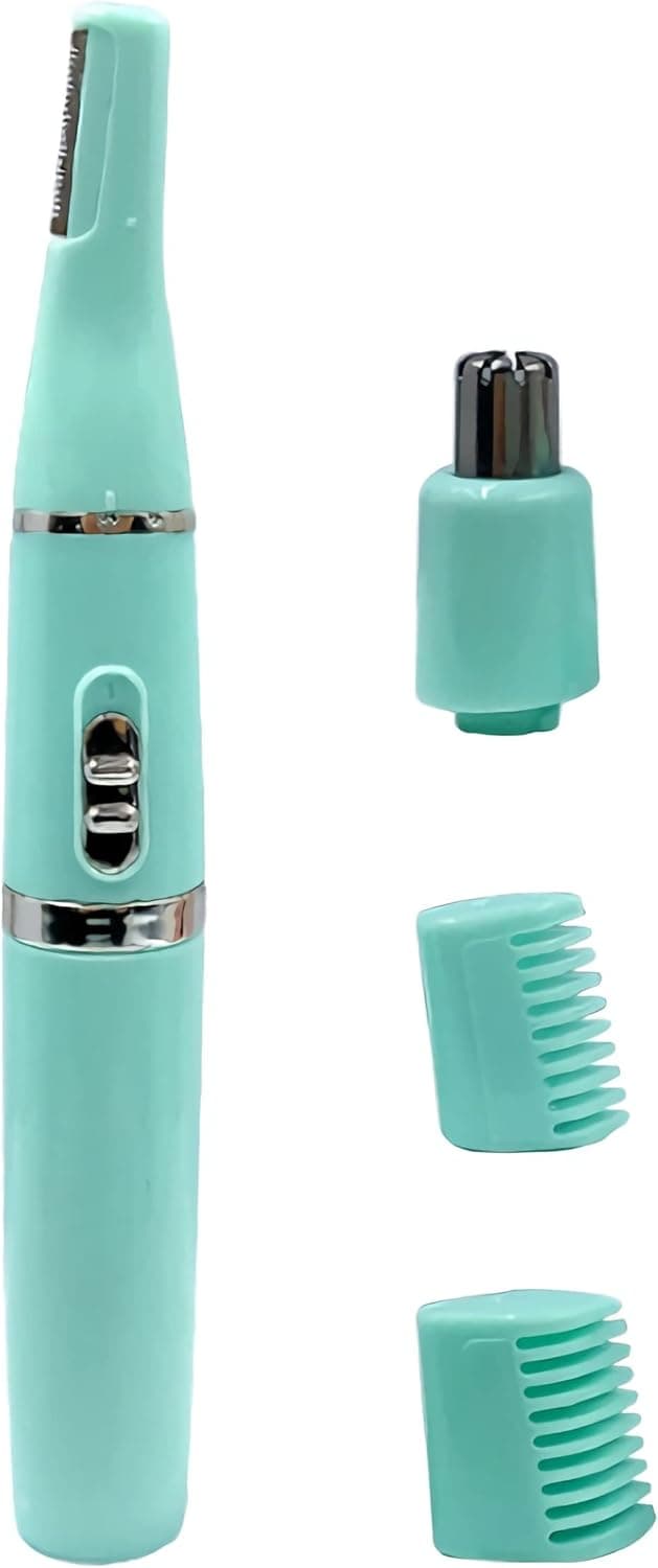 Eyebrow Trimmer, Precision Electric Eyebrow Razor, Ear Nose Electric Trimmer, Body Hair Trimmer, Personal Shaver, Battery Powered (Green)