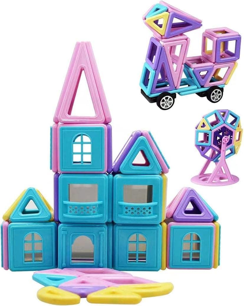YowoSmart Magnetic Building Blocks Set for Kids, Magnet Tiles Toys 99 PCS STEM Educational 3D Stacking Toys Gifts for Girls Boys Children, Smaller Blocks to Suit Kids