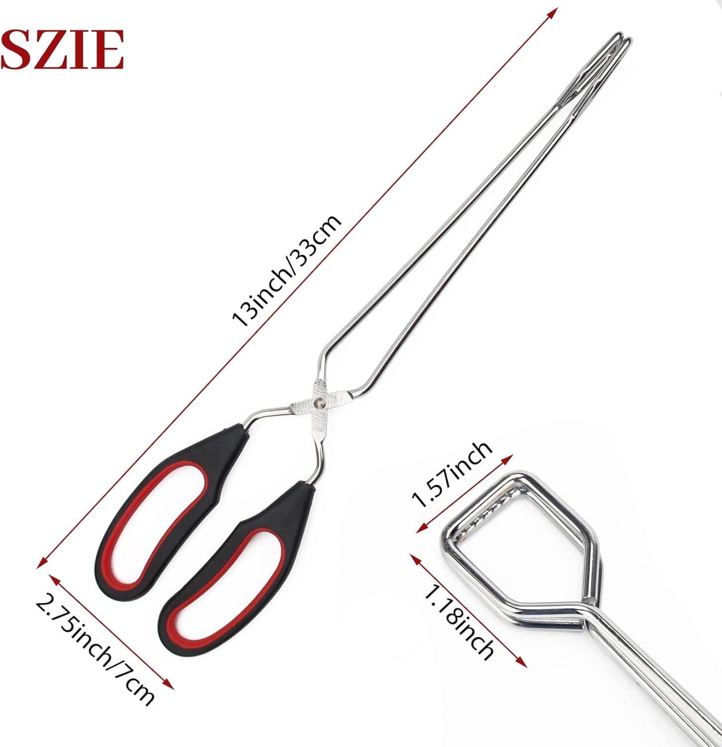 2 Pack 13inch Stainless Steel Scissor Tongs, AHIER Food Tongs Kitchen Tongs Scissor Tongs Heavy Duty with Comfort-Grip Handle for Cooking Barbecue