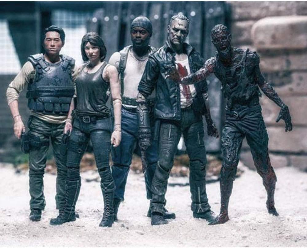 TMP INTERNATIONAL MWDTV5 The Walking Dead Tv Series 5 Set of 5 Action Figures, Multicolor