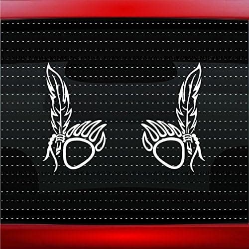 Noizy Graphics Bear Paw #14 Pair Indian Native American Car Sticker Truck Window Vinyl Decal Color: Black