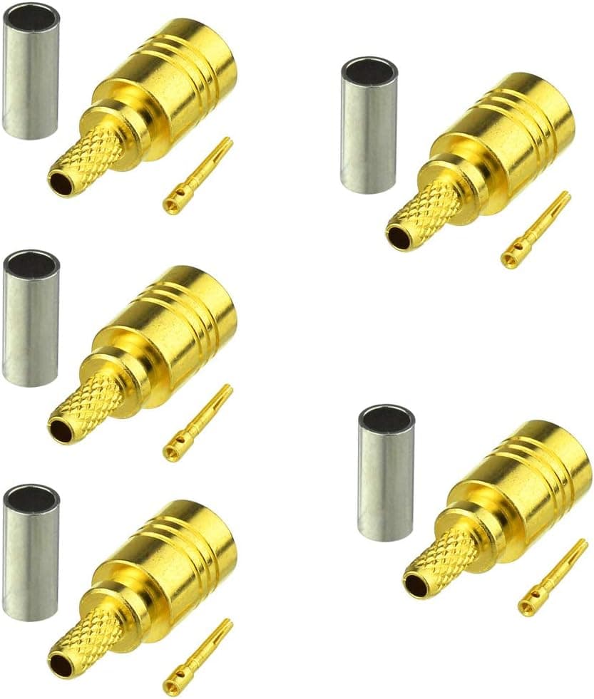 Eightwood 5pcs Satellite Radio Antenna SMB Female Crimp Connector Compatible with Sirius XM Car Vehicle Trucks Radio Stereo Receiver Tuner