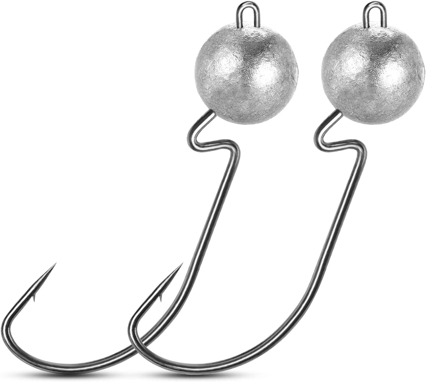 AMYSPORTS Bass Lead Jig Head Hook Freshwater Trout Jig Head Hooks Offset Saltwater Jig Heads Hook 1/8oz - 1/2oz