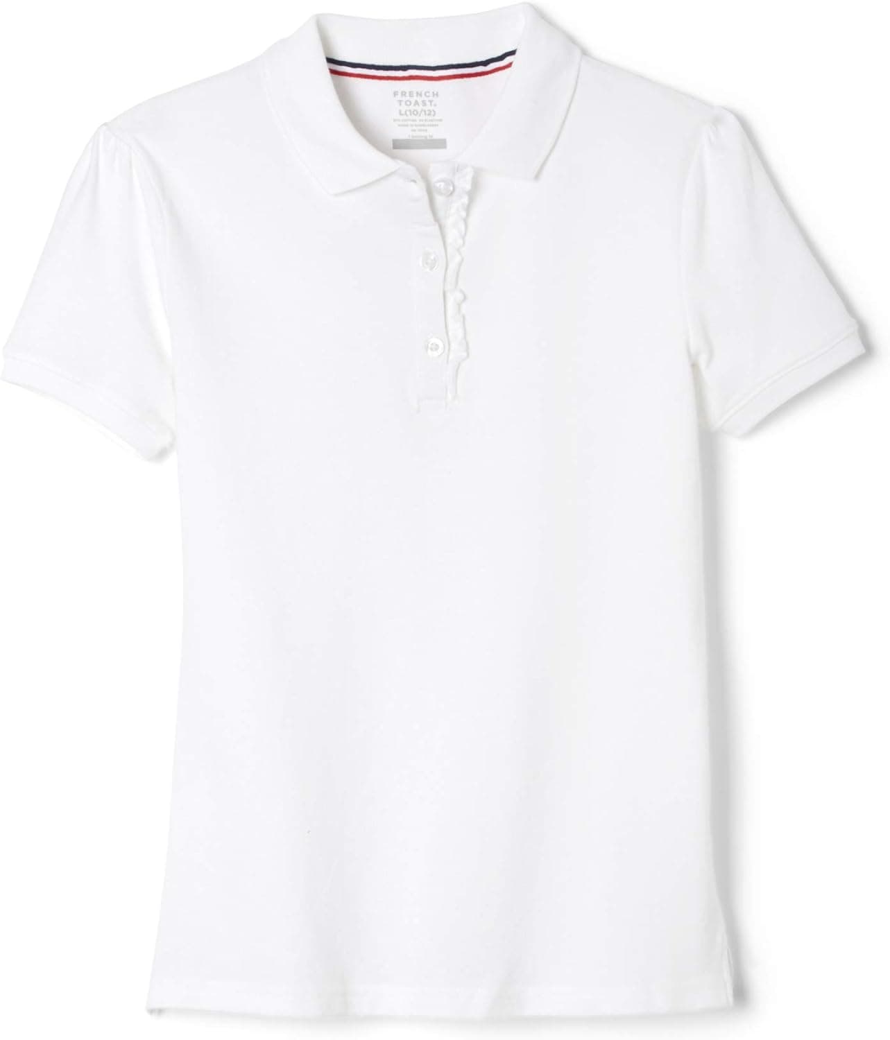 French Toast Girls' Short Sleeve Ruffle Polo