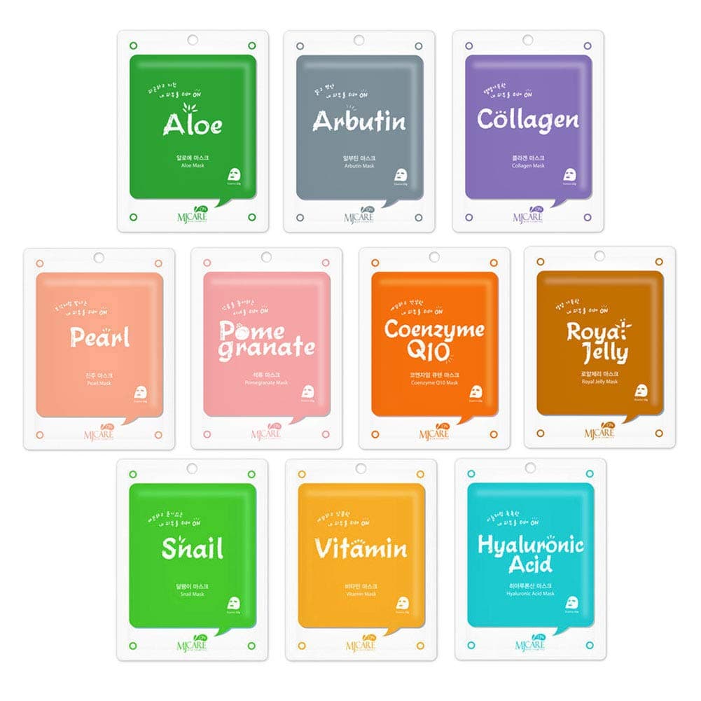 The Elixir Beauty Korea Cosmetic Collagen Essence Full Face Facial Sheet, 20 Combo Pack