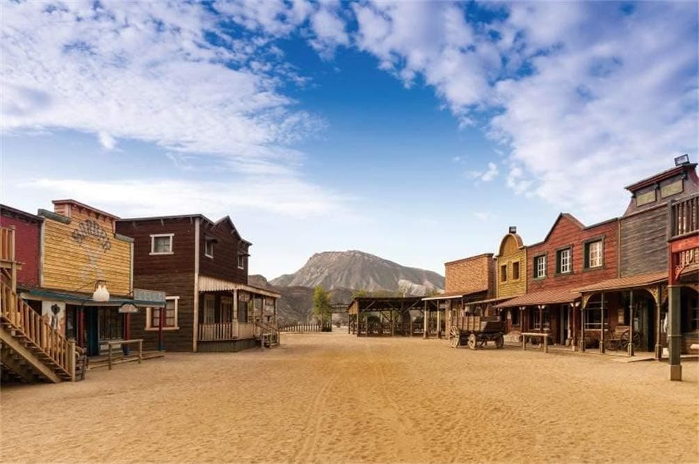 Yeele 10x6.5ft Old Western Cowboy Town Photography Backdrop Wild West Style Bar Wagon Carriage Background for Picture Kids Man Adult Photo Booth Shoot Vinyl Studio Props