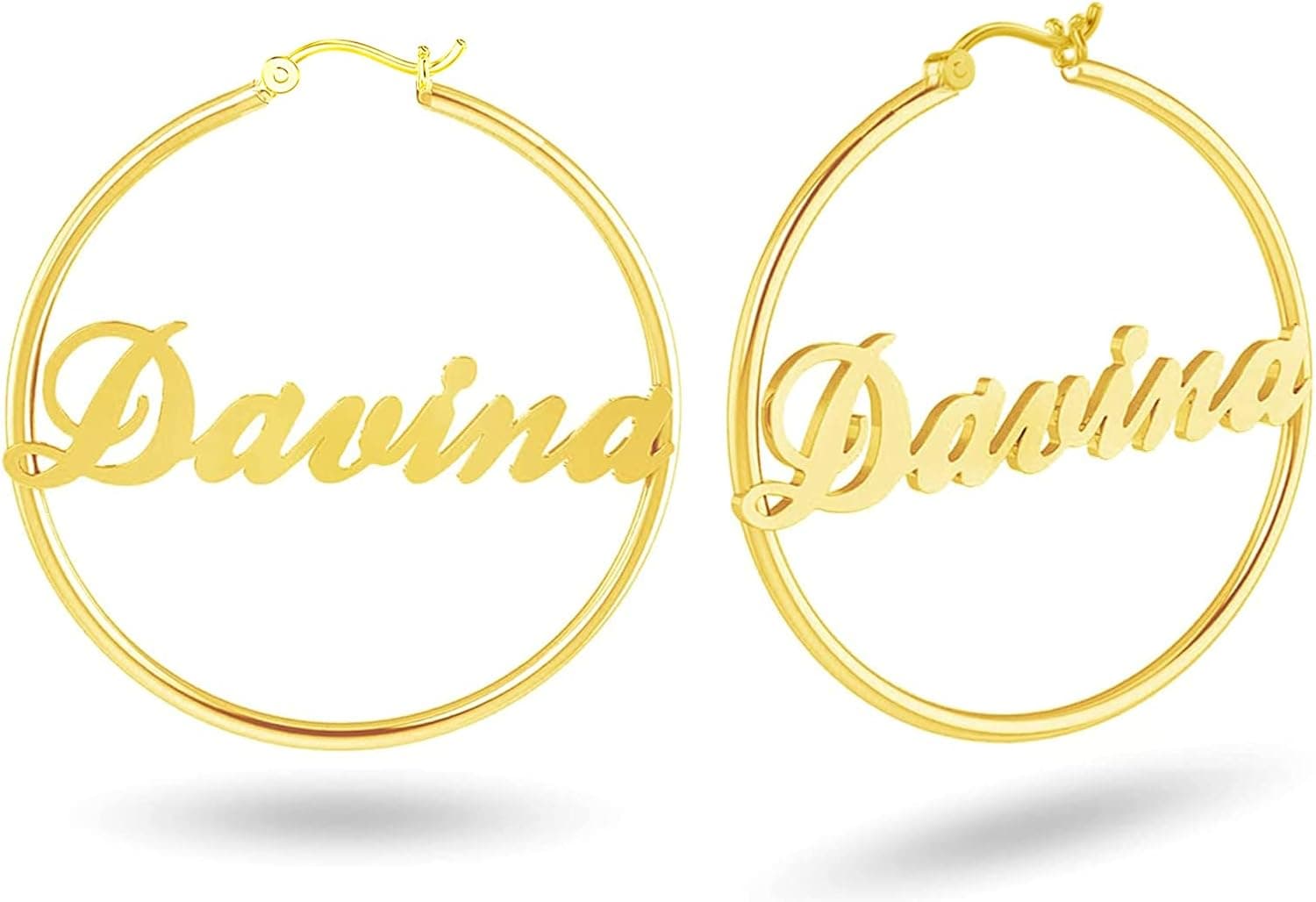 Personalized Customized Initial Name Hoop Earrings for Women Teen