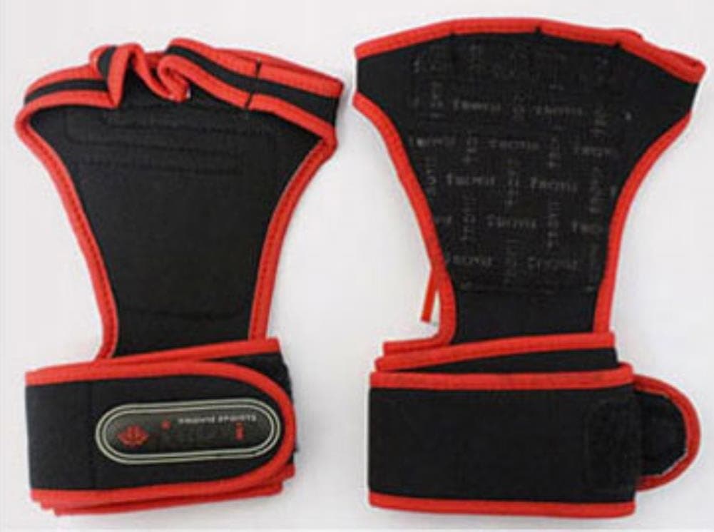 GYM Weight Lifting Gloves Health Fitness Dumbbell Wrist Wrap (Red, L (for men))