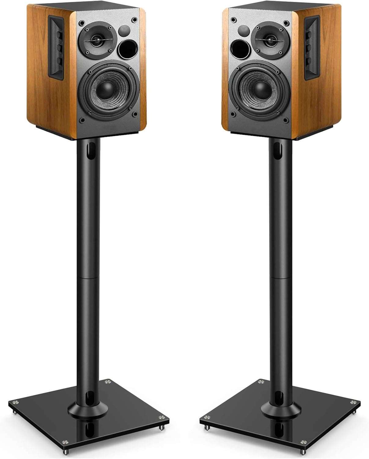 PERLESMITH Universal Floor Speaker Stands 28 Inch for Surround Sound, Klipsch, Sony, Edifier, Yamaha, Polk & Other Bookshelf Speakers Weight up to 22lbs - 1 Pair