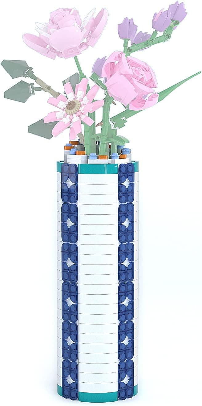 VONADO Vase Building Kit for Lego Flower Bouquet 10280,40461 and 40460,Flower Bouquet Building Kit Container, Creative Flower Building Block Set Vase for Gifts, New 2021, Vase Only(412 PCS)