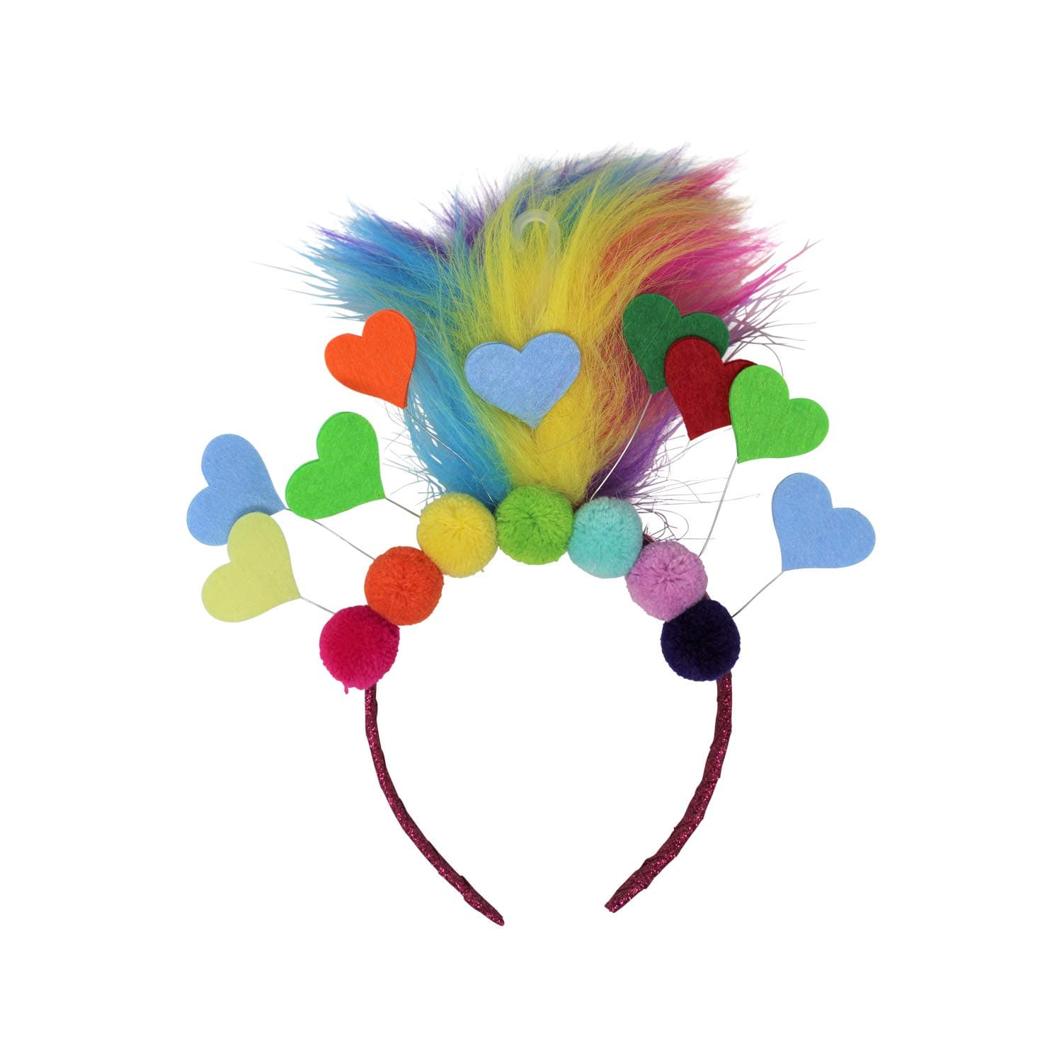 LUV HER Kids' Trolls World Tour Headband with Wig for Girls - Costume Accessories