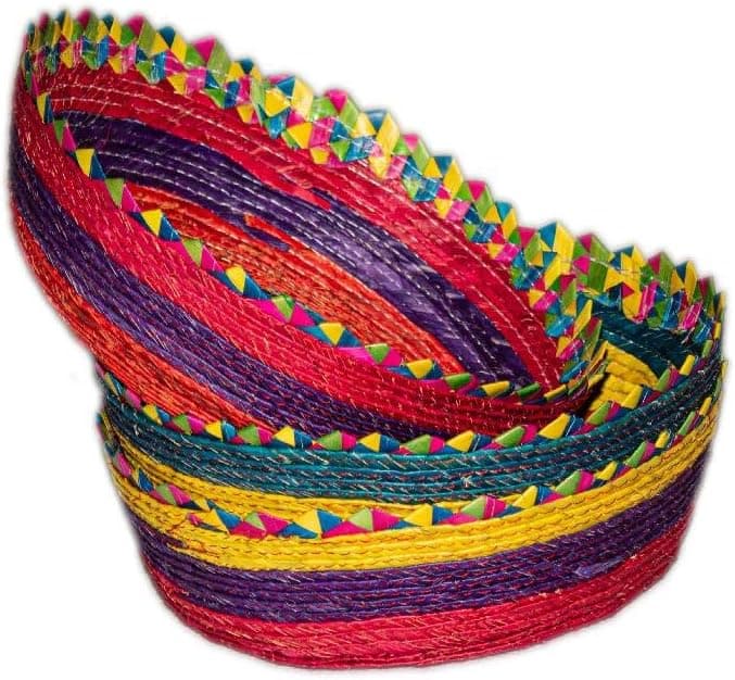 Mexican Palm Tortilleros. Handmade by The Indigenous People OF Mexico. Mexican Tortilla and Pancake Warmer. Great candy, and Chips Holder. (Colosal, 3 Pack)