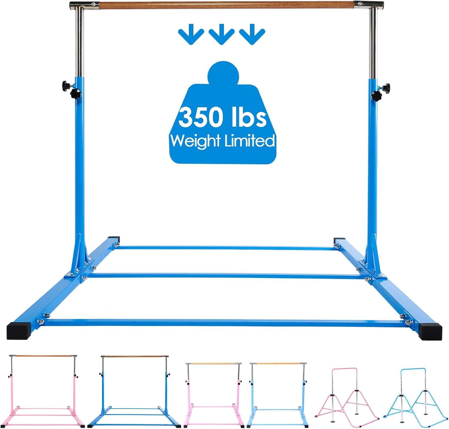Dai&F Kids Gymnastics Bars with Height Adjustable 3' to 5' Gymnastics Bars for Home
