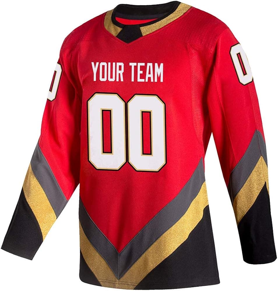 Red Custom Ice Hockey Jerseys for Men Women Youth S-8XL Authentic Stitched Name & Numbers - Design Your Own