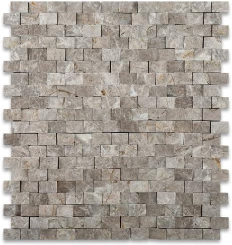 SILVERADO GRAY 5/8X1 Marble SPLIT-FACED Mosaic Tile