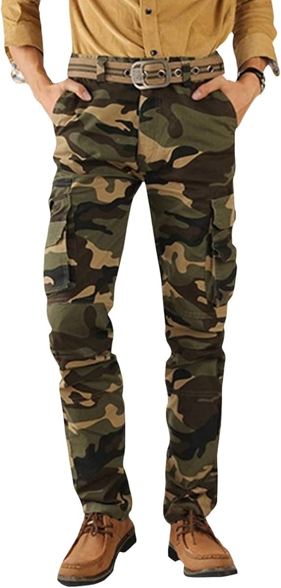 Men's Camo Pants Military Cargo Casual Work Long Combat Trousers