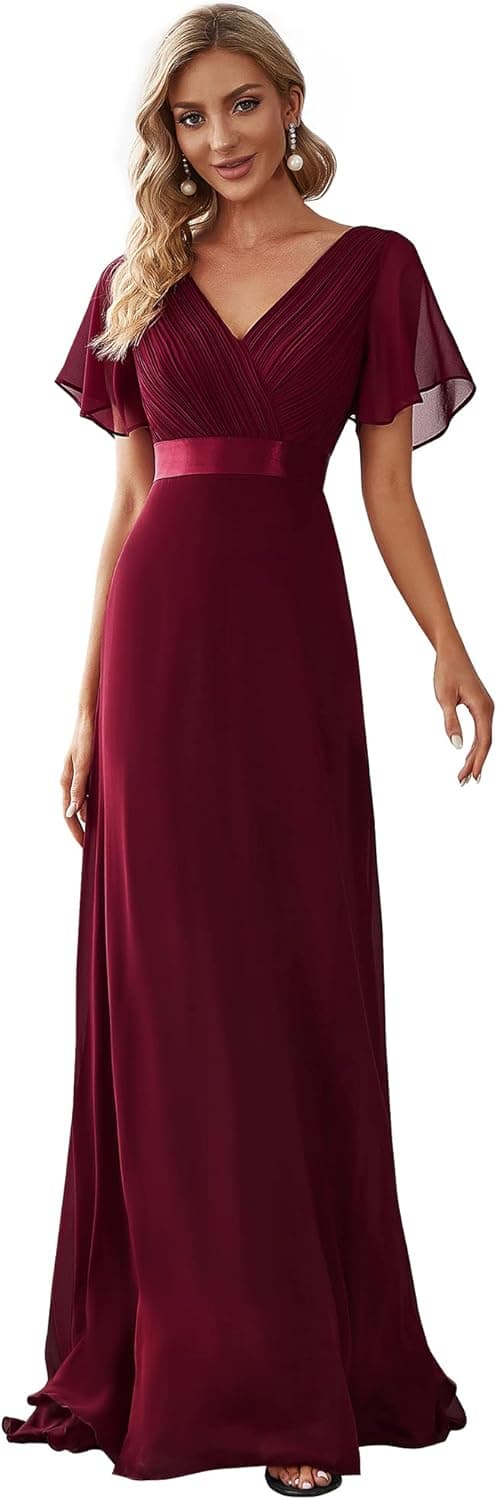 Ever-Pretty Women's Short Sleeve V-Neck Long Evening Dress 09890