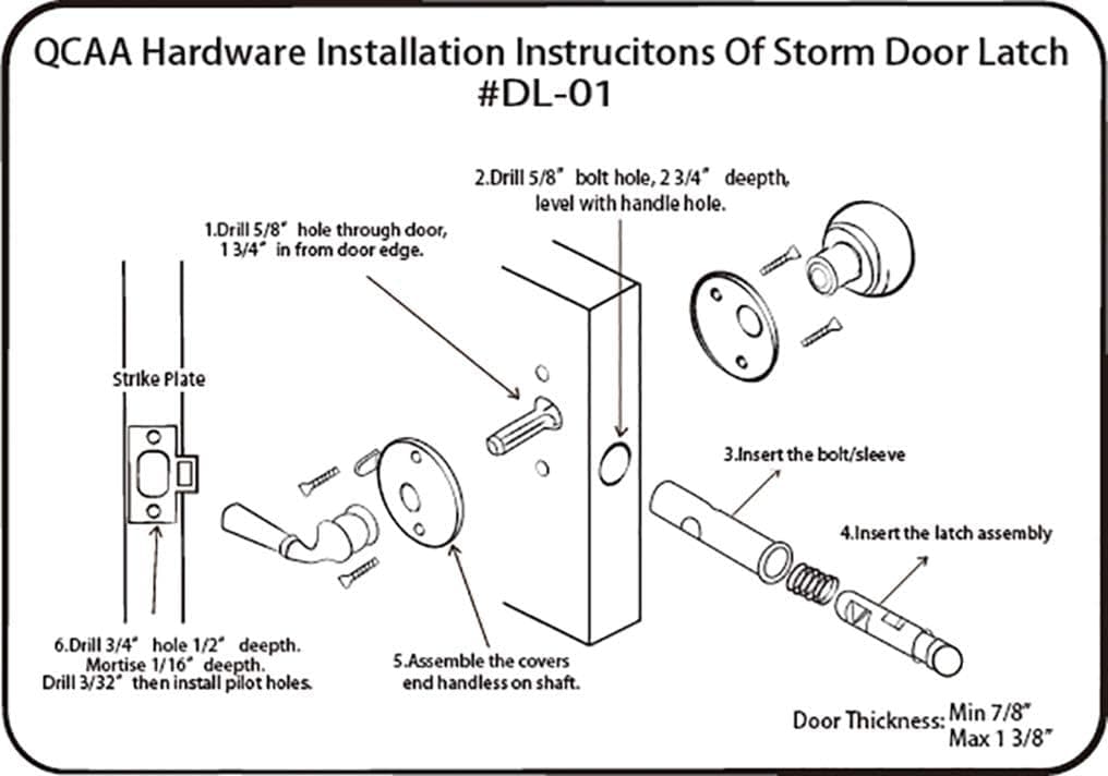QCAA Solid Brass Storm Door Latch, Oil Rubbed Bronze US10B, Made in Taiwan, 2 Pack