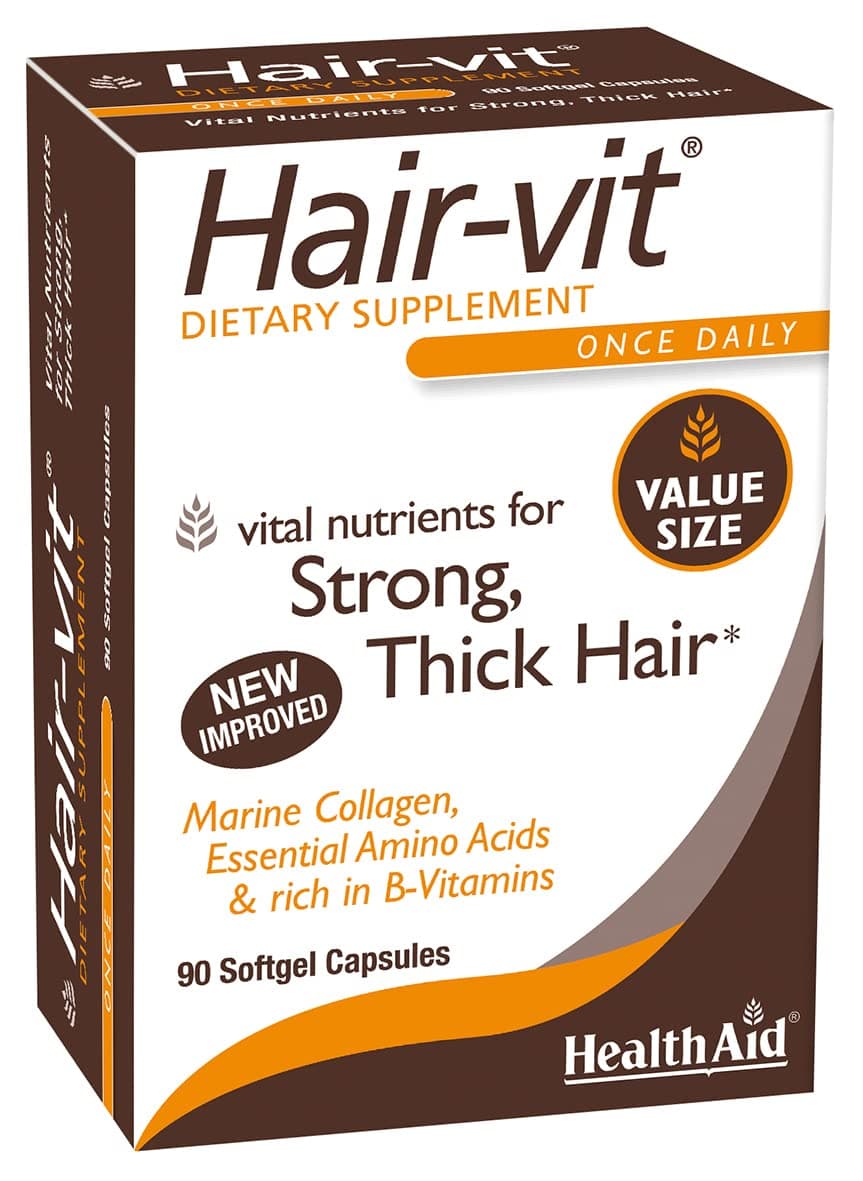 Hair VIT 90 Caps, Once Daily, Vital Nutrients for Strong, Thick, & Shiny Hair, Rich in B-Vitamins & Essential Amino Acids