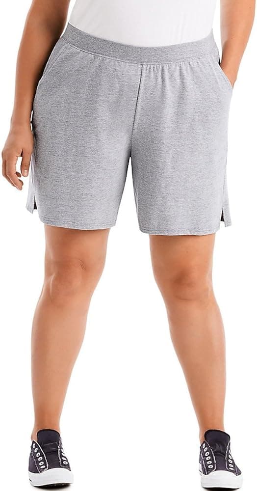 JUST MY SIZE Womens Cotton Jersey Pull-On Short