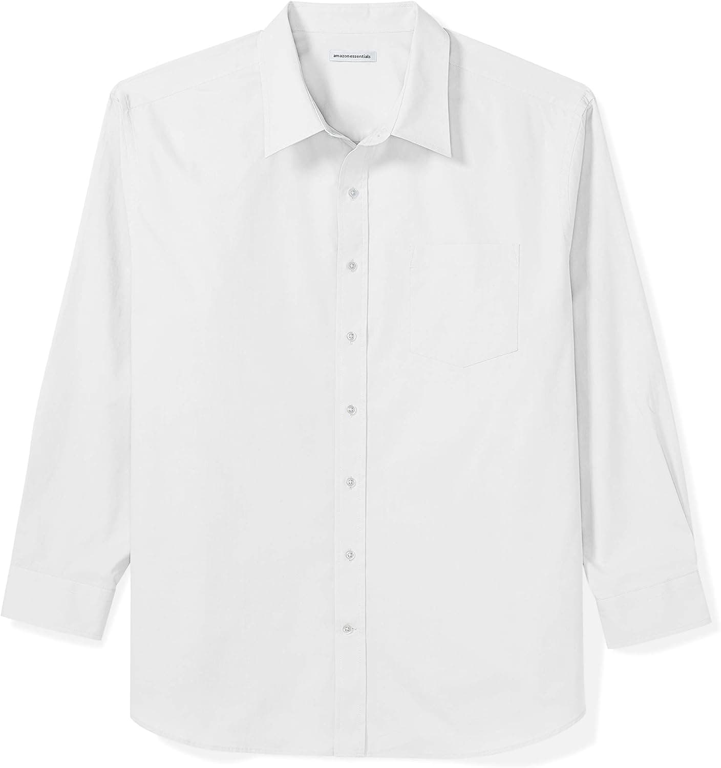 Amazon Essentials Men's Big & Tall Long-Sleeve Solid Casual Poplin Shirt fit by DXL