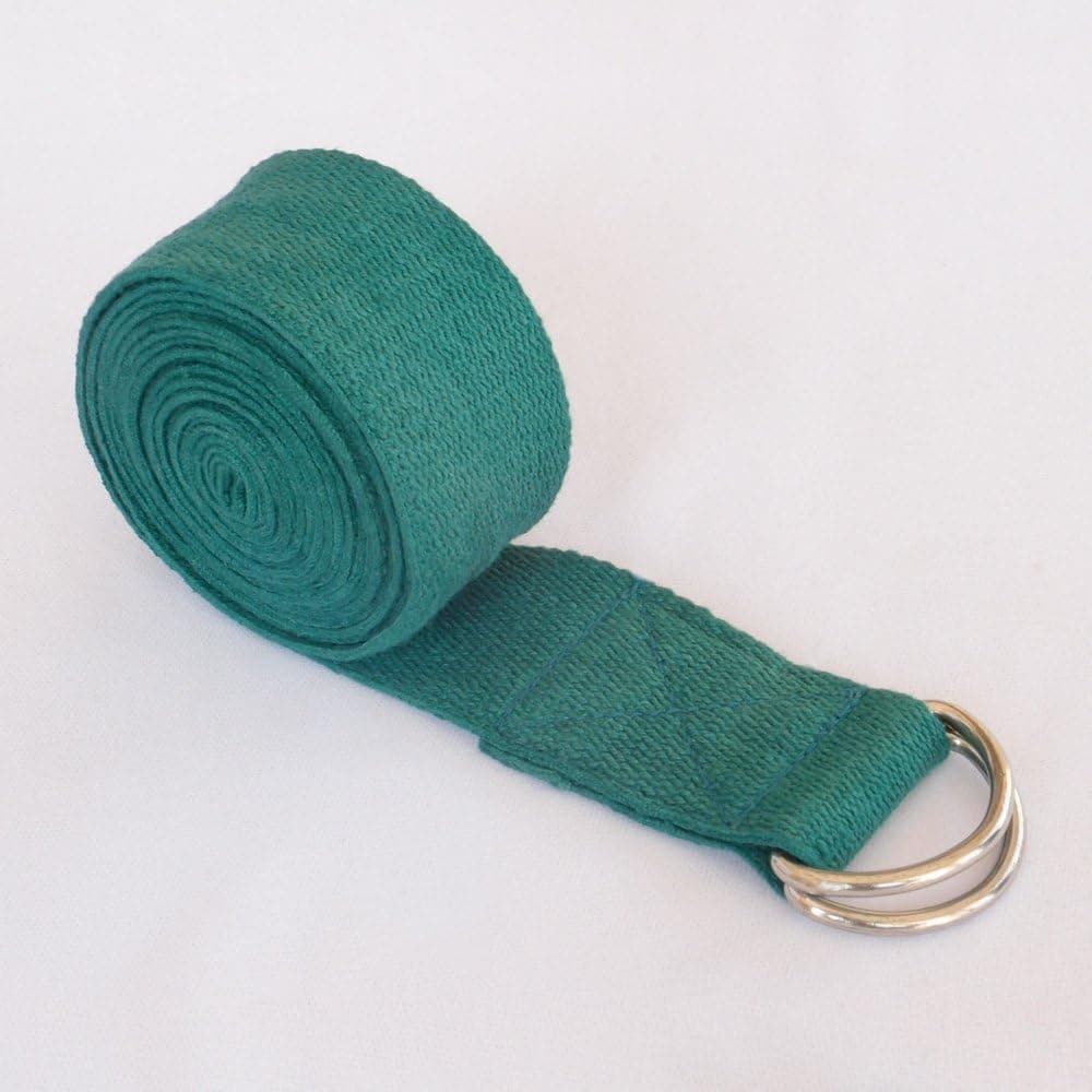 Yoga Straps - Superior Non-stretch Cotton Twill with Metal D-Rings Buckle - 6 Feet and 8 Feet Length
