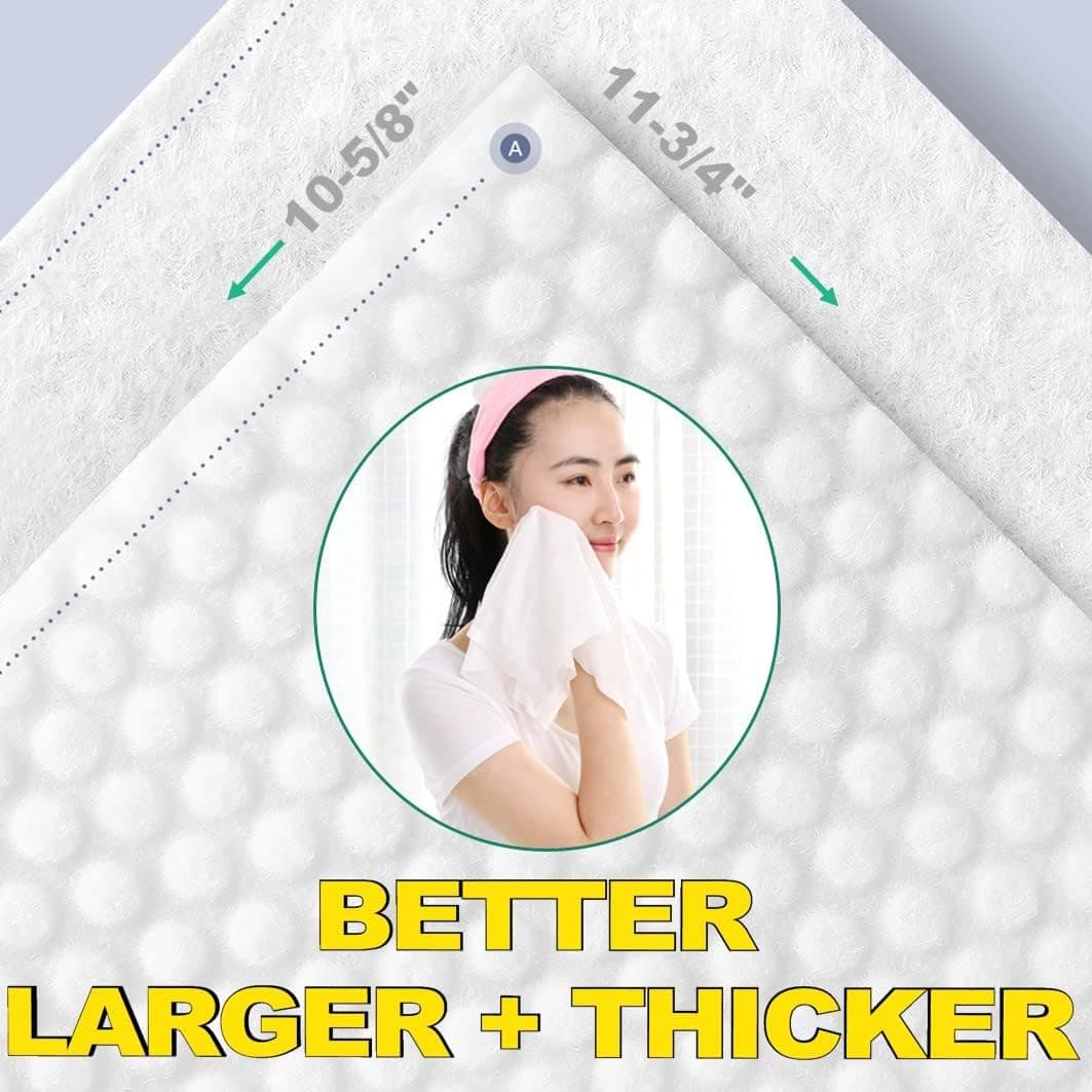 QUALIALL Compressed Towel Tablets, Portable Travel Washcloth for Camping Hiking Backpacking or Traveling, Disposable Reusable, Extra Large and Thick. (11.8“X 10.6”)