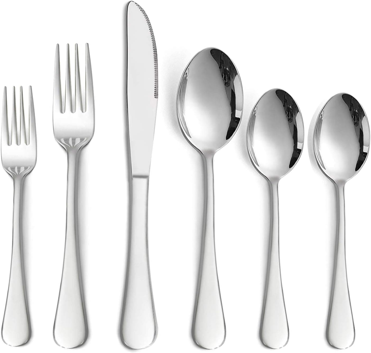 24-Piece Silverware Set with 4 Extra Spoons, HaWare Stainless Steel Flatware Cutlery Set Service for 4, Eating Utensil Set for Home Party Wedding, Mirror Finish, Dishwasher Safe