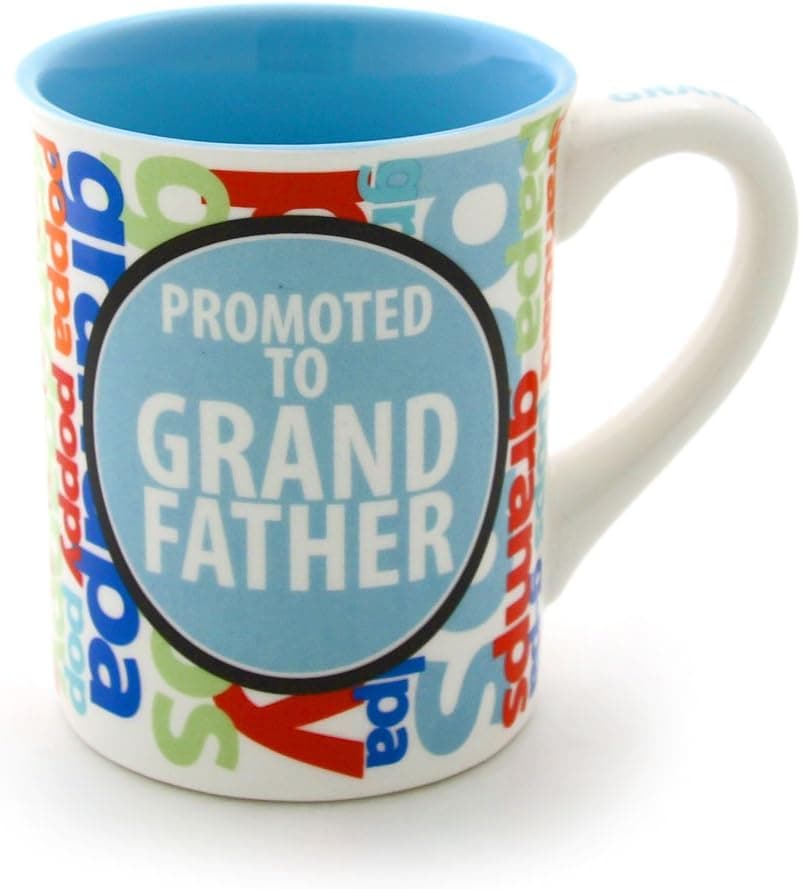 Enesco Our Name is Mud by Lorrie Veasey 16-Ounce Promoted to Grandfather Mug, 4.5-Inch