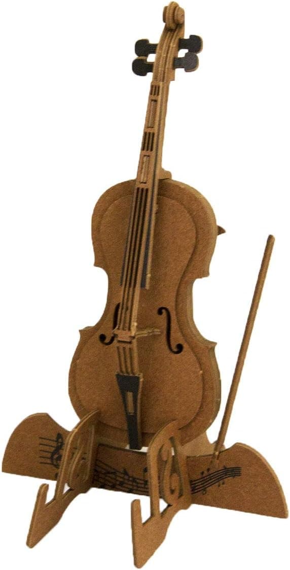JIGZLE Cello 3D Paper Puzzle DIY Kit - Laser Cut Miniature Musical Instruments