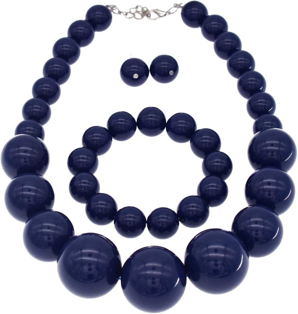 CIOOU Chunky Pearl Necklace Jewelry Set Pearl Choker Large Bead Necklace For Women Bride Wedding Gift