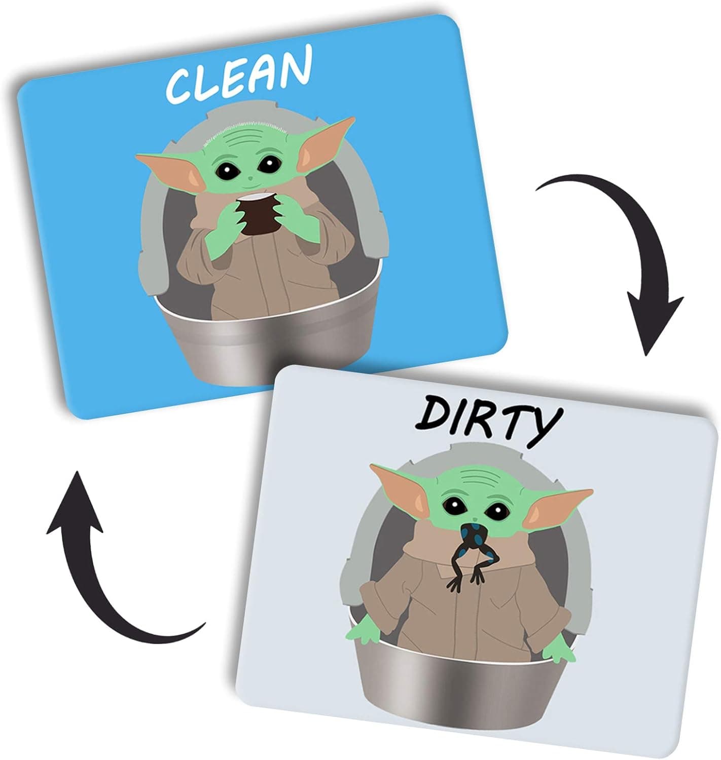 Dishwasher Magnet Clean Dirty Sign, Double Sided Kitchen Dish Washer Magnet, Strong Kitchen Flip Magnet Dish Washer Indicator, Magnetic Metal Plate (02)
