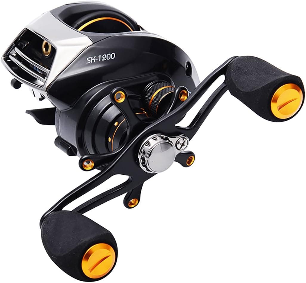 SeaKnight SK Baitcasting Reel Two Brake Magnetic Drag and Centrifugal Drag Systems 6.3:1 Gear Ratio 9 Lbs 14 Shielded Stainless Ball Bearings Ultra Smooth Fishing Casting Reel