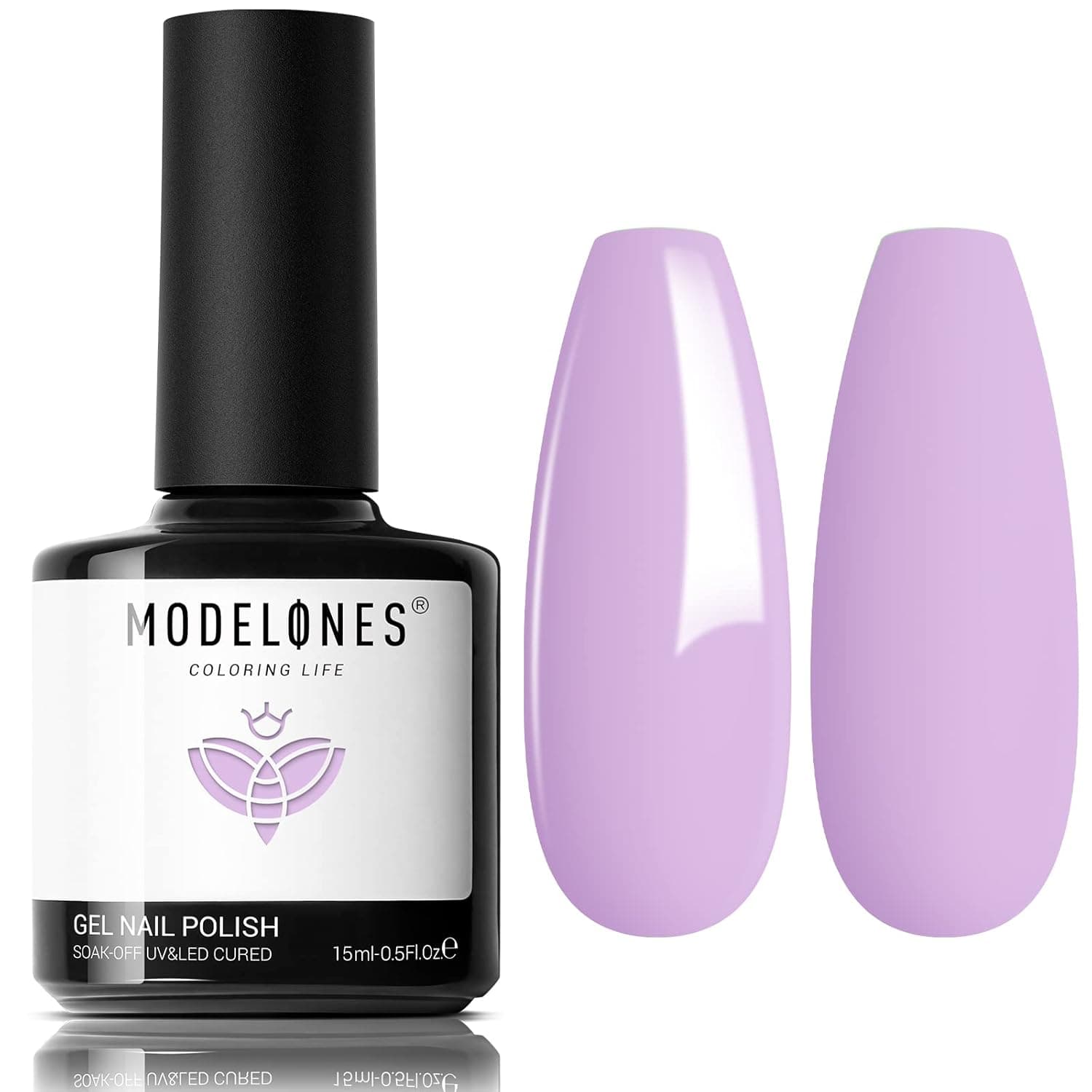 modelones Gel Nail Polish, 15ML Pastel Purple Gel Polish Soak Off Spring Color Light Purple Nail Polish Nail Art Manicure Salon DIY Home Nail Decorations Gift for Girls Women Mother's Day