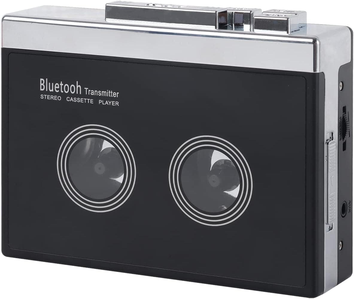 Bluetooth Cassette Player with FM Radio, Cassette Player Bluetooth Output to Headphones/Speakers, Walkman Portable Cassette Player with 2 Batteries or USB Power, 3.5 mm Headphone Jack