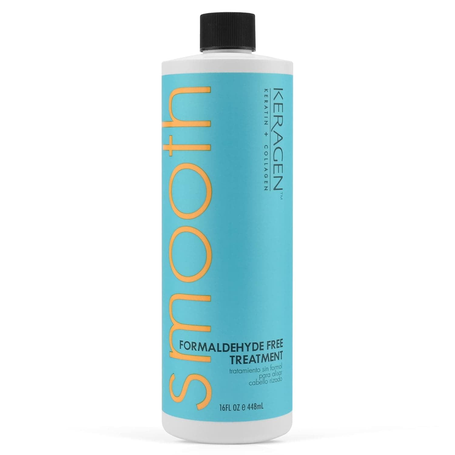 KERAGEN - Brazilian Keratin Smoothing Treatment, Blowout Straightening System for Dry and Damaged Hair, Formaldehyde Free, 16 Oz - Eliminate Curls and Frizz, Fine to Medium Hair