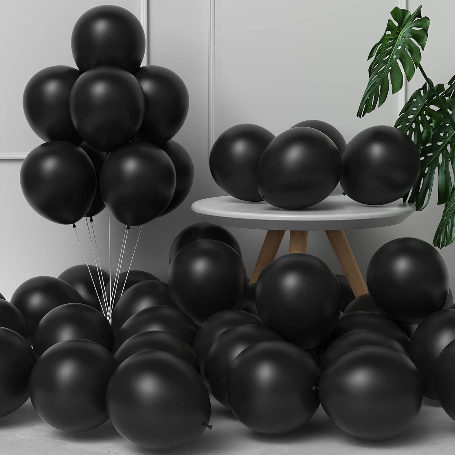 300 PCS Black Pastel Balloons 5 Inch – Matte Black Balloons Macaroon Black Balloon 5 Inch for Birthday Party Wedding Party (Black)